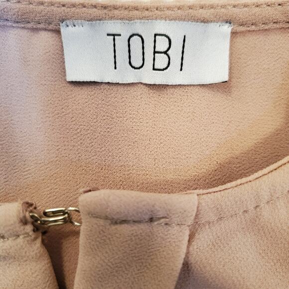 Tobi Pleated Blouse Mauve Taupe Small - Picture 6 of 8